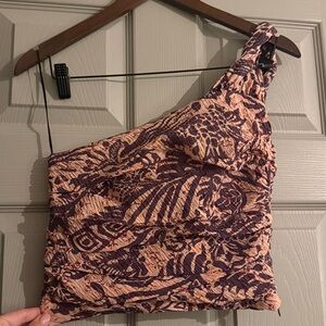 Zara Purple and Pink Patterned Tank Top